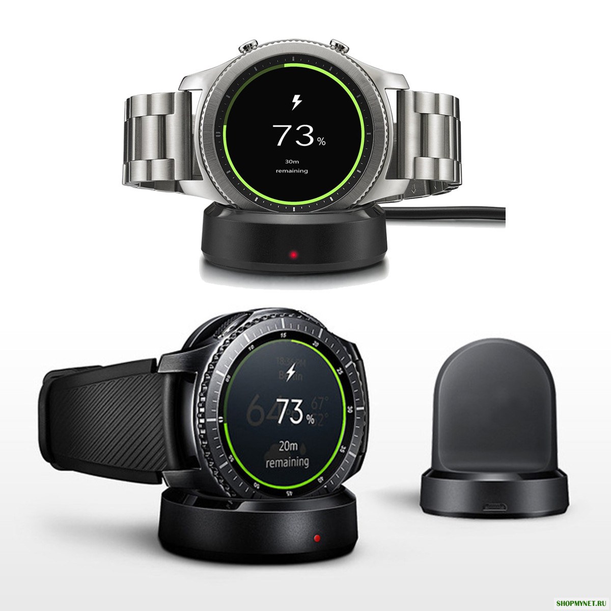 Новое зарядное устройство для подзарядки док-станции для QI Wireless для Samsung Gear S3 Classic / Frontier iWatch Series 3